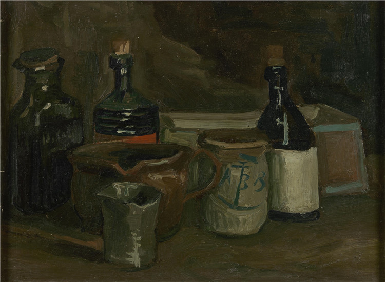 Still Life With Bottles And Earthenware